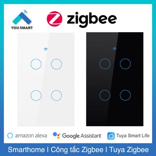 Công tắc thông minh ZIGBEE Tuya Smart Life 1-2-3-4 nút cảm ứng - Phiên bản Zigbee mặt kính thumbnail