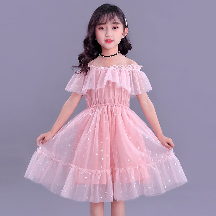 váy trẻ em gái cô dâu cho bé Đầm công chúa phối ren dành 2-10 tuổi 10