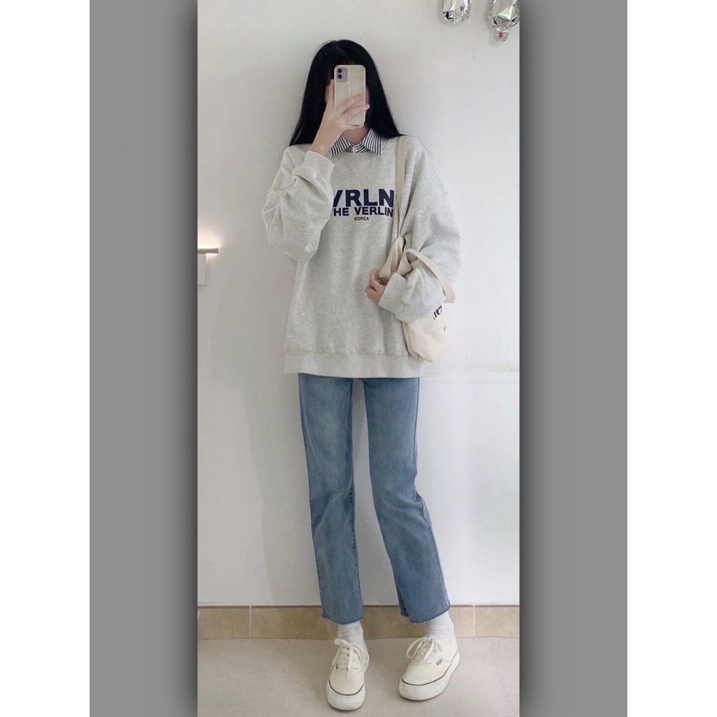 Quần jean nữ baggy demin bò lai tua form rộng cạp lưng cao ống rộng phong cách Hàn Quốc 415 QJ5 Kozoda