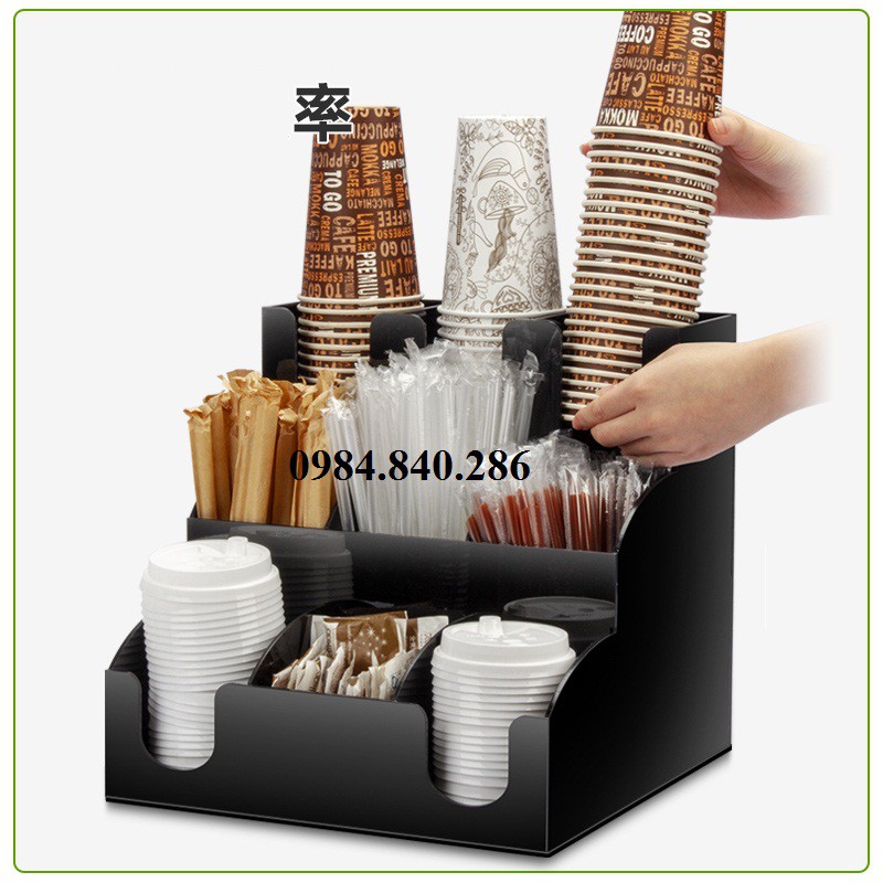 Kệ để cốc trà sữa ly nhựa - Giá đỡ ly nhựa ly giấy take away 9 ngăn cao cấp