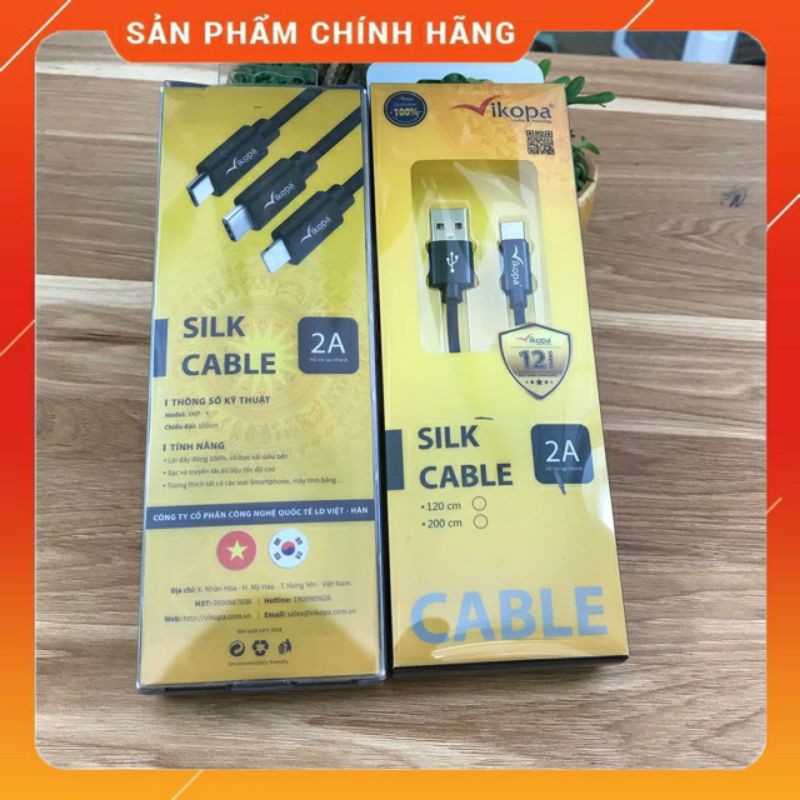 Dây cáp sạc nhanh iPhone Android 2A VIKOPA Chính Hãng