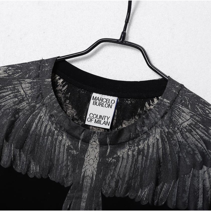 Áo Thun Đen Tay Ngắn In Hình Đôi Cánh Thời Trang Cho Nam