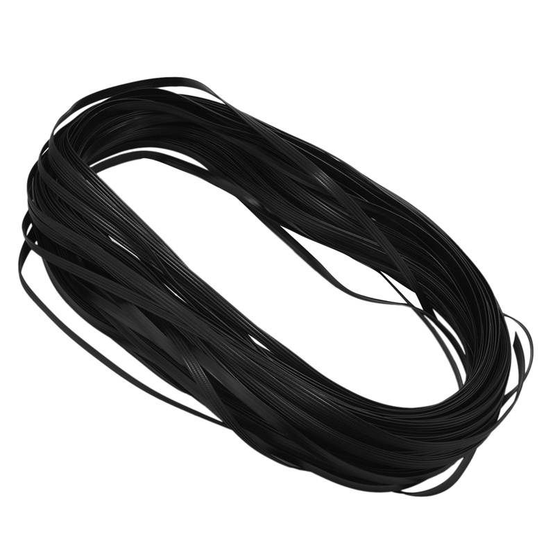 Phẳng PE mây nhựa đan cho ghế tựa bàn cà phê Sửa chữa đồ nội thất bằng mây ( Bốn dòng 'Đen '8 x 1,2mm)