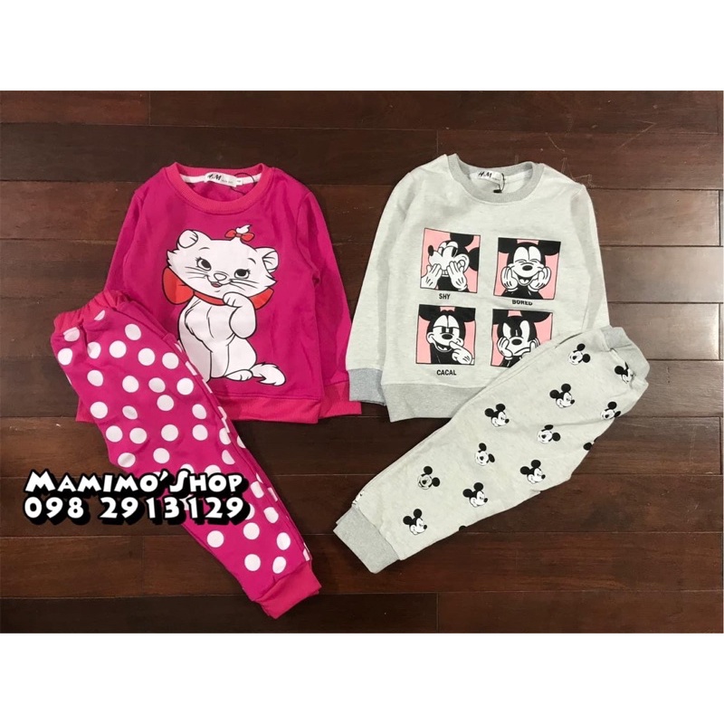 Bộ nỉ da cá bé gái