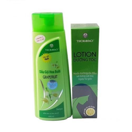 Combo Lotion Dưỡng Tóc và Dầu gội hoa bưởi ngăn rụng tóc Thorakao