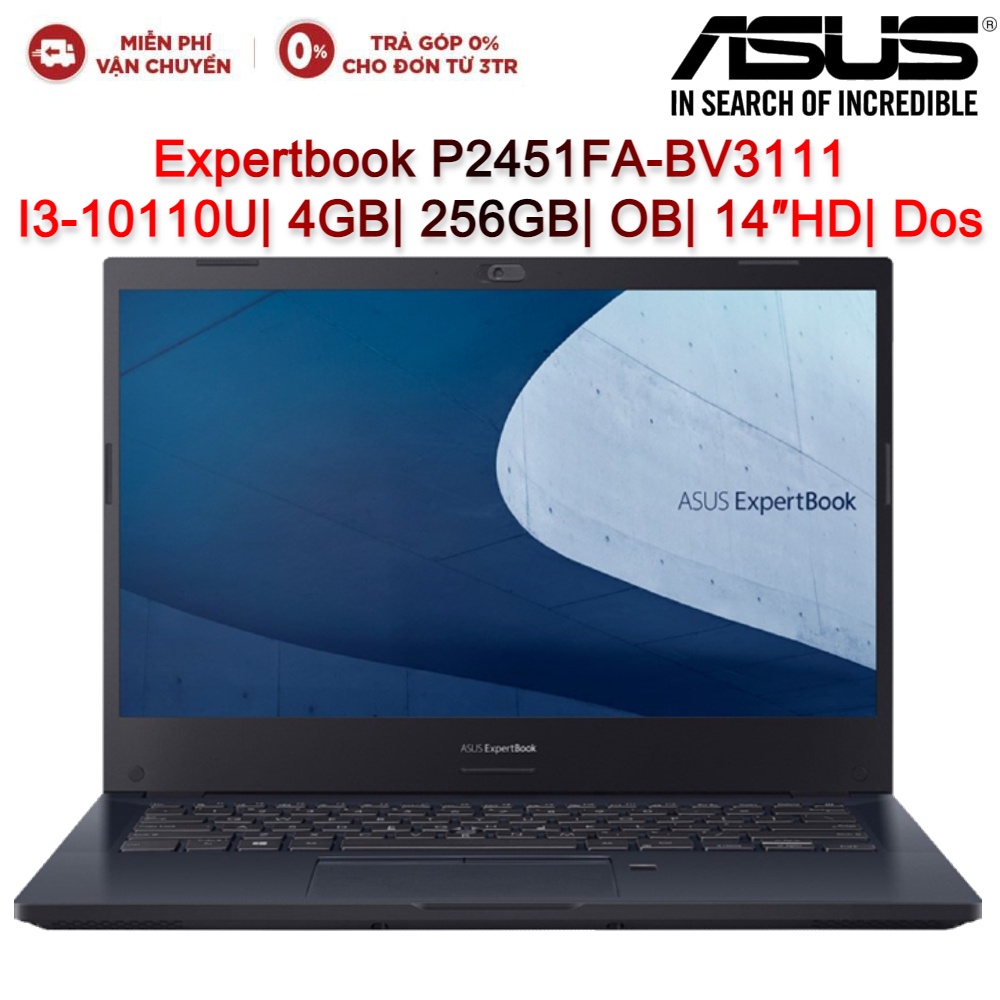 Laptop ASUS Expertbook P2451FA-BV3111 I3-10110U| 4GB| 256GB| OB| 14″HD| Dos | WebRaoVat - webraovat.net.vn