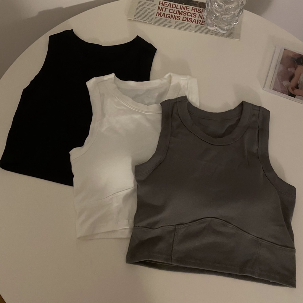 Áo crop top XIAOZHAINV thể thao 5 màu sắc tùy chọn đa dạng phong cách Hàn Quốc cho nữ