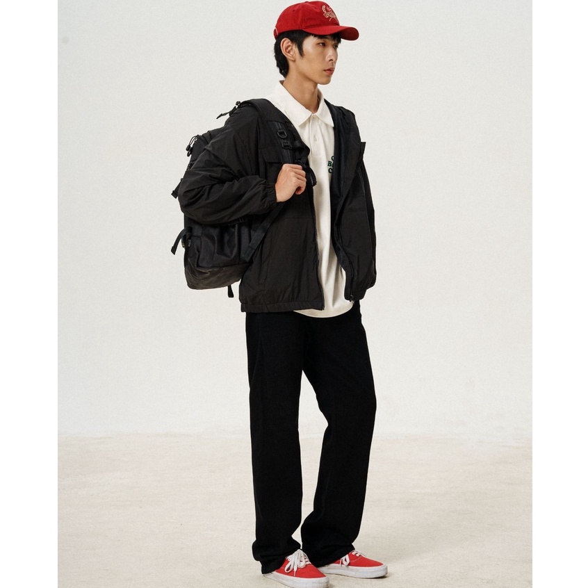 OWL BRAND® WINDCOLD JACKET - Áo khoác gió có mũ /Đen