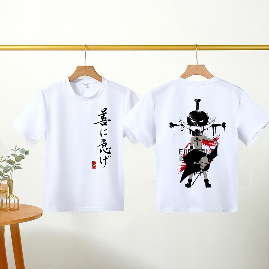 Áo thun cho bé trai in hình vua hải tặc one piece ace luffy sabo cực hot