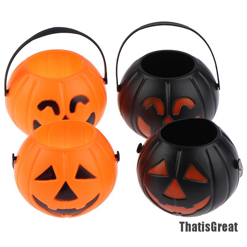 Giỏ kẹo thiết kế hình bí ngô thích hợp cho Halloween