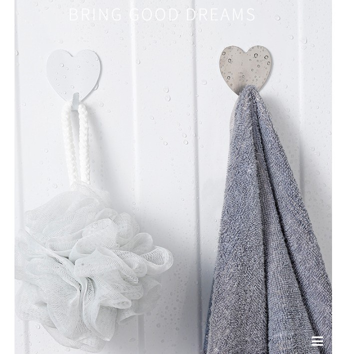 Bộ 5 móc dán tường hình trái tim