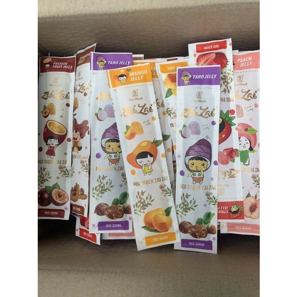 Kẹo Thạch Zaizai 320g Hương vị: Khoai Môn, Chanh Leo, Me, Dâu, Xoài, Đào, cam - Đồ Ăn Vặt