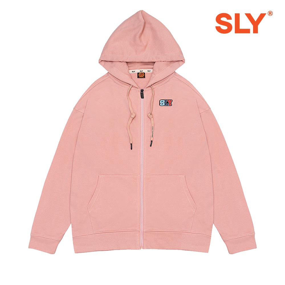 Áo Hoodie Nỉ Chân Cua SLY Sticker màu Pink Smoke