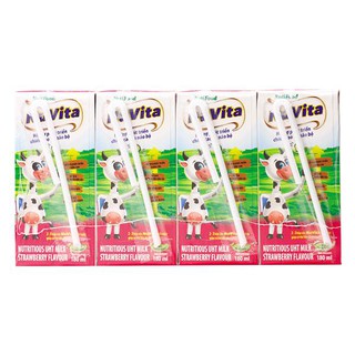 Sữa tiệt trùng NuVita dâu 180ml lốc 4 hộp