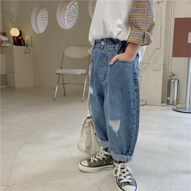 [Q106] Quần jean baggy xước sz 80-130