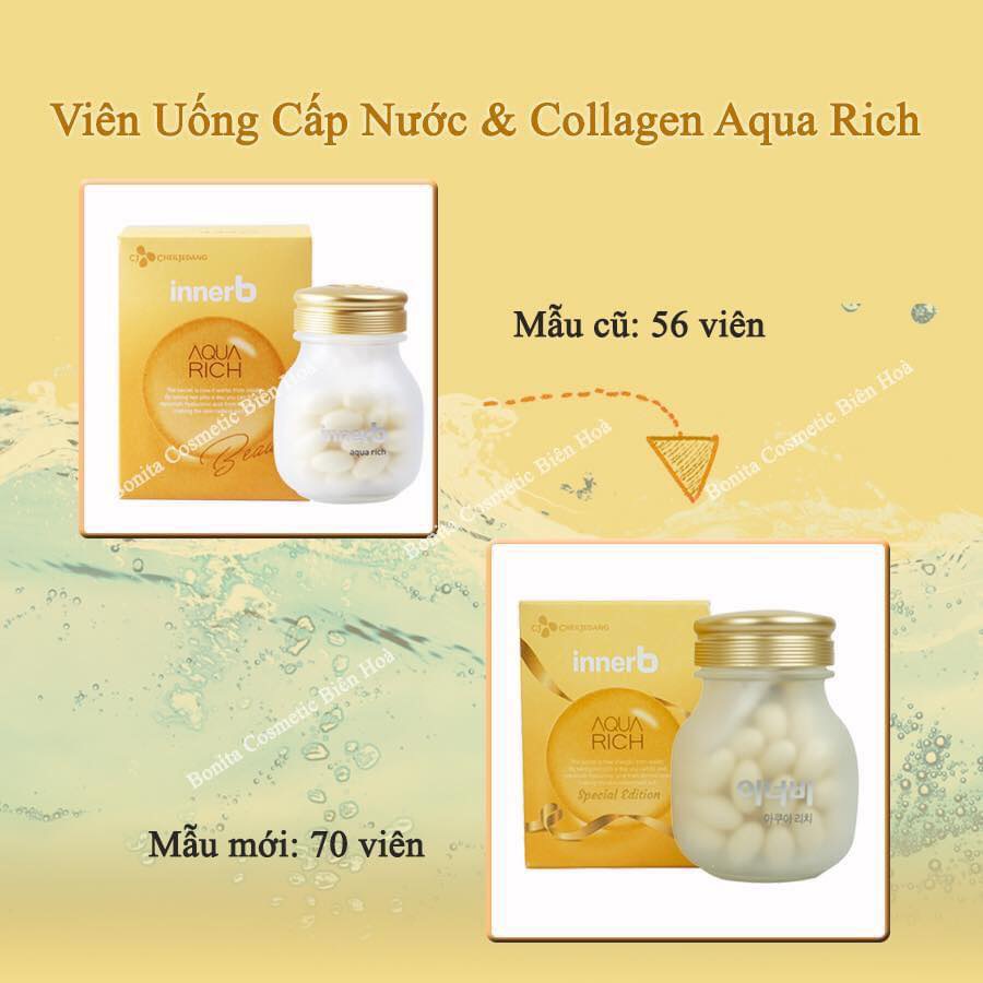 Viên Cấp Nước Và Collagen Cho Da Innerb Aqua Rich Double Up Hàn Quốc 70v Mẫu Mới