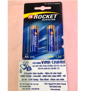 Combo 5 vỉ pin 1.5v AA Rocket LR6