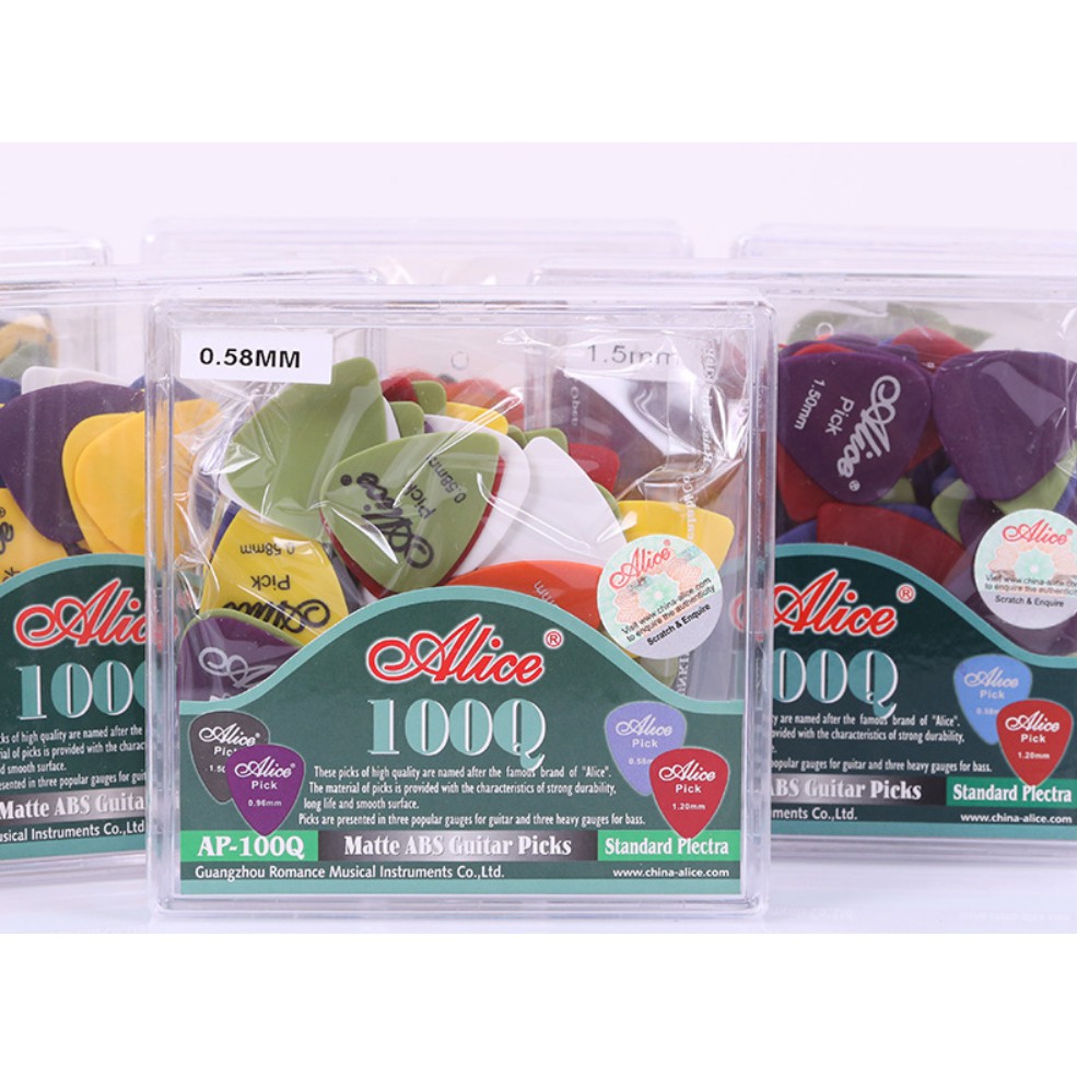 BÁN SỈ 100 PICK MÓNG GẢY GUITAR, UKULELE ALICE