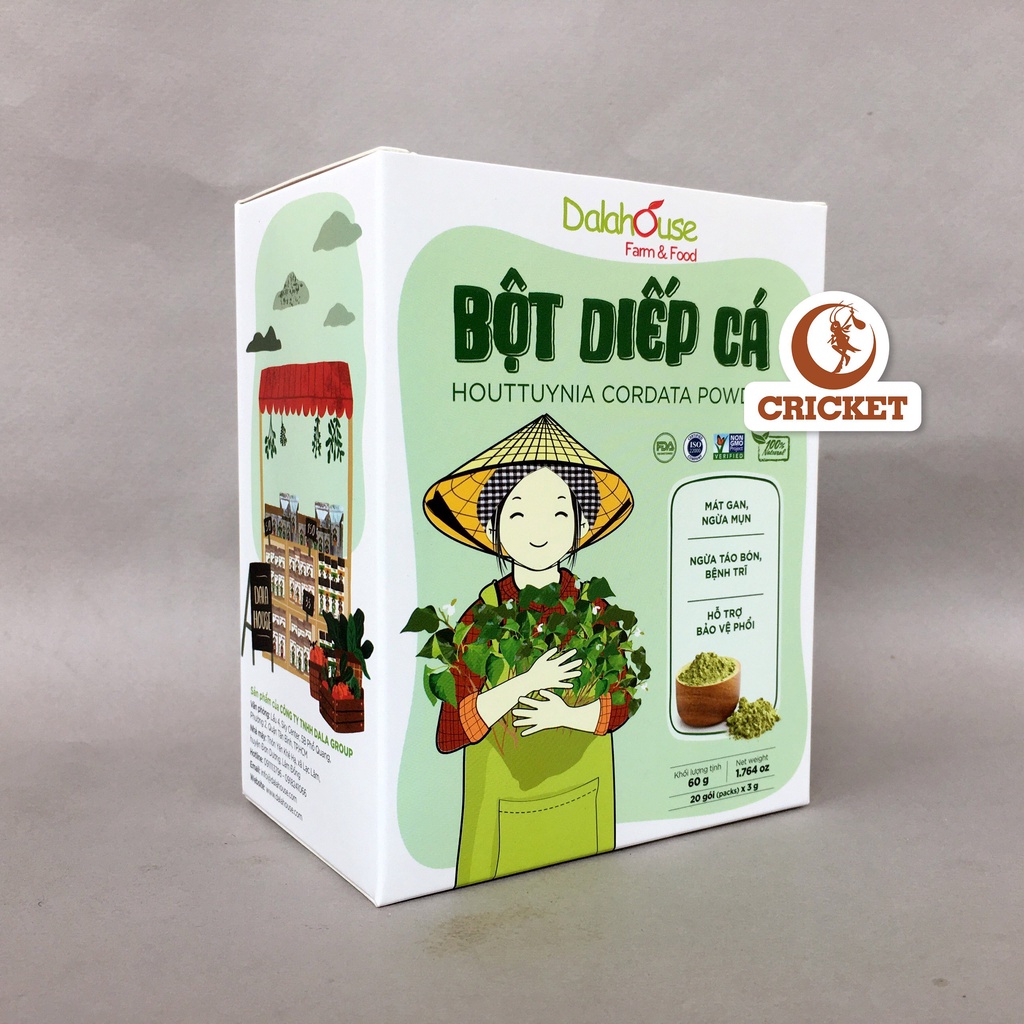 Bột Diếp Cá Sấy Lạnh Dalahouse nguyên chất 100% từ tự nhiên hỗ trợ bệnh trĩ, thanh lọc cơ thể