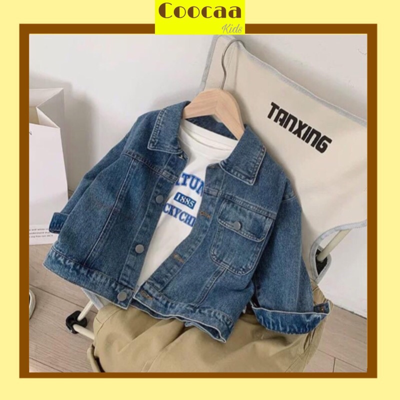 Áo khoác jean denim Hàn Quốc phù hợp bé trai bé gái size 80-120