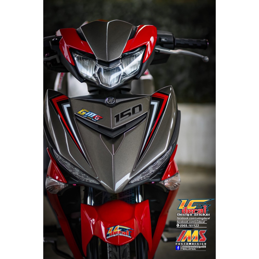 Tem Rời Dán Xe Exciter 150 Mẫu Đỏ Xám Đen Chế Từ 155 Chữ MX King Cực Đẹp, Hàng 3 Lớp Chất Lượng Cao