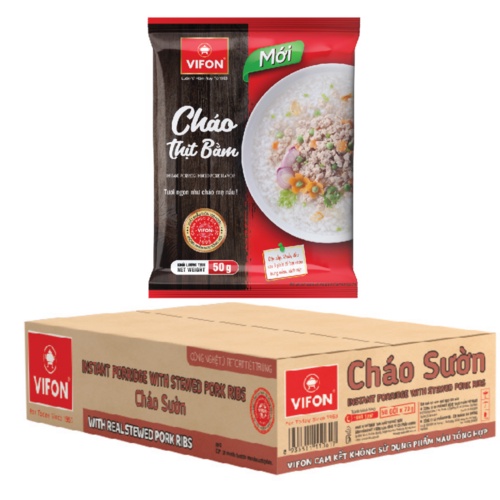 Thùng 50 Cháo Thịt Bằm/Gà/Cá VIFON (50gr / Gói)