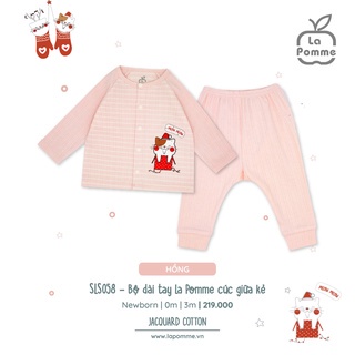 Lapomme - Bộ cài chéo, cài thẳng, body dày sơ sinh kẻ hình mèo SLD058, SLS058, JL058