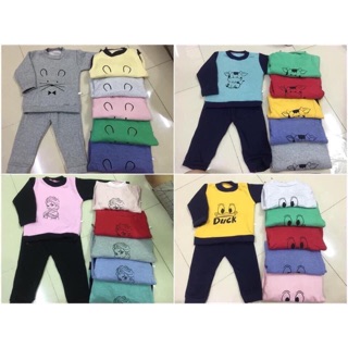 Combo 5 bộ nỉ bông in hình cho bé 8 - 22kg
