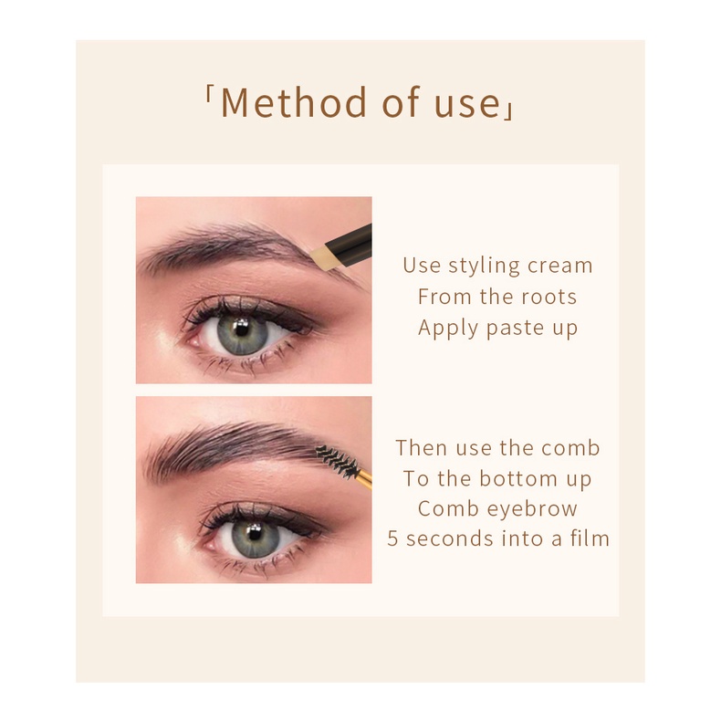 Bộ Sáp Vẽ Lông Mày Pudaier 2 Món Chống Thấm Nước Lâu Trôi Kèm Cọ