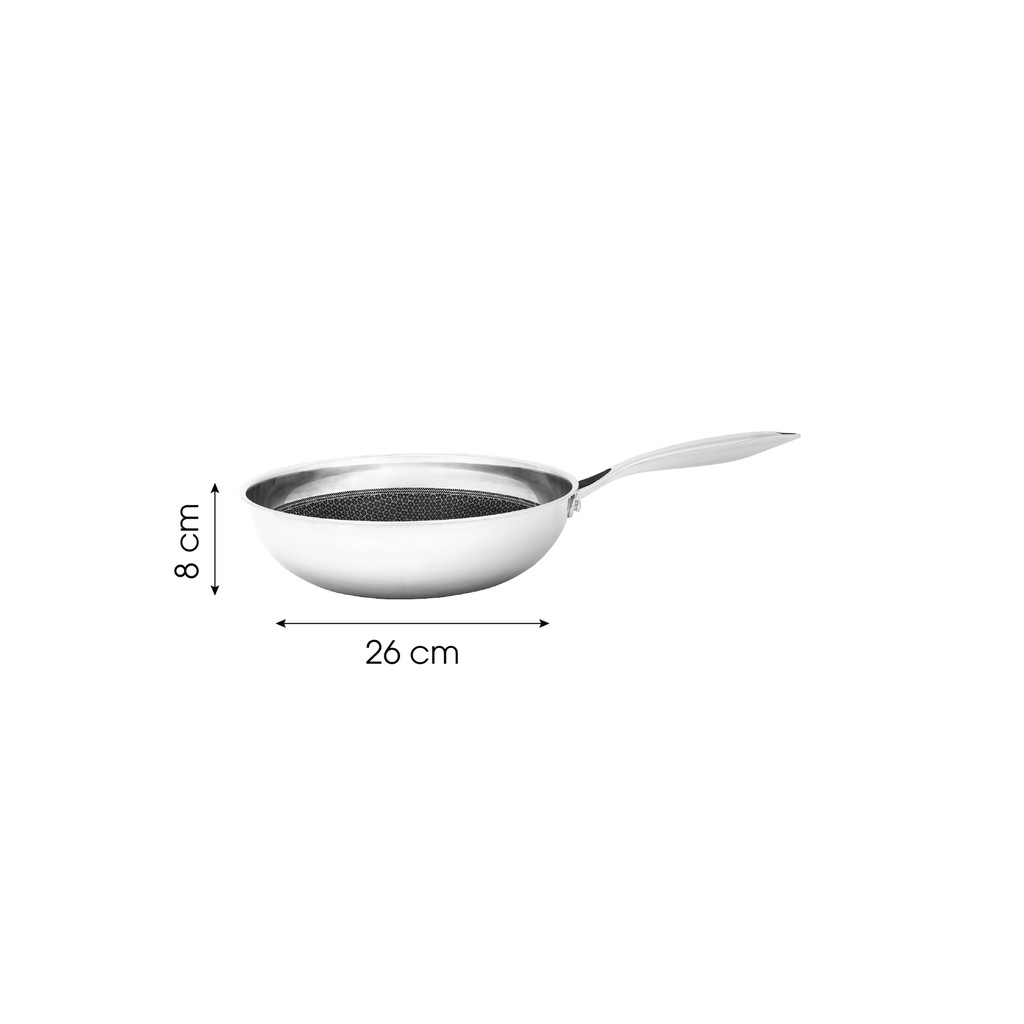 Chảo chống dính sâu lòng Kims Cook Blackcube inox 304 , 3 lớp đúc liền đáy từ