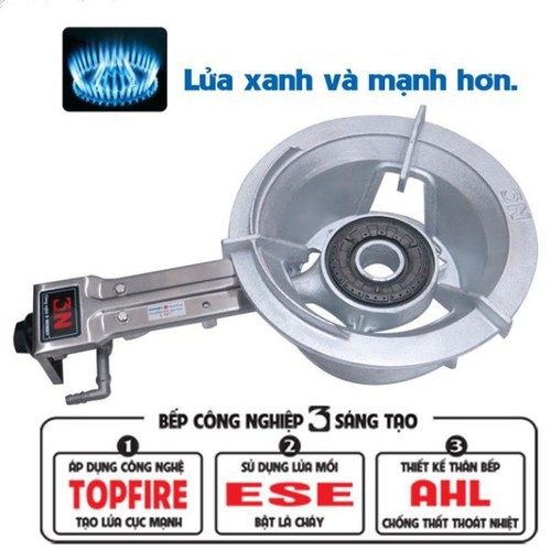 Bếp gas công nghiệp Gado 3N + Bộ Van Dây Chính Hãng