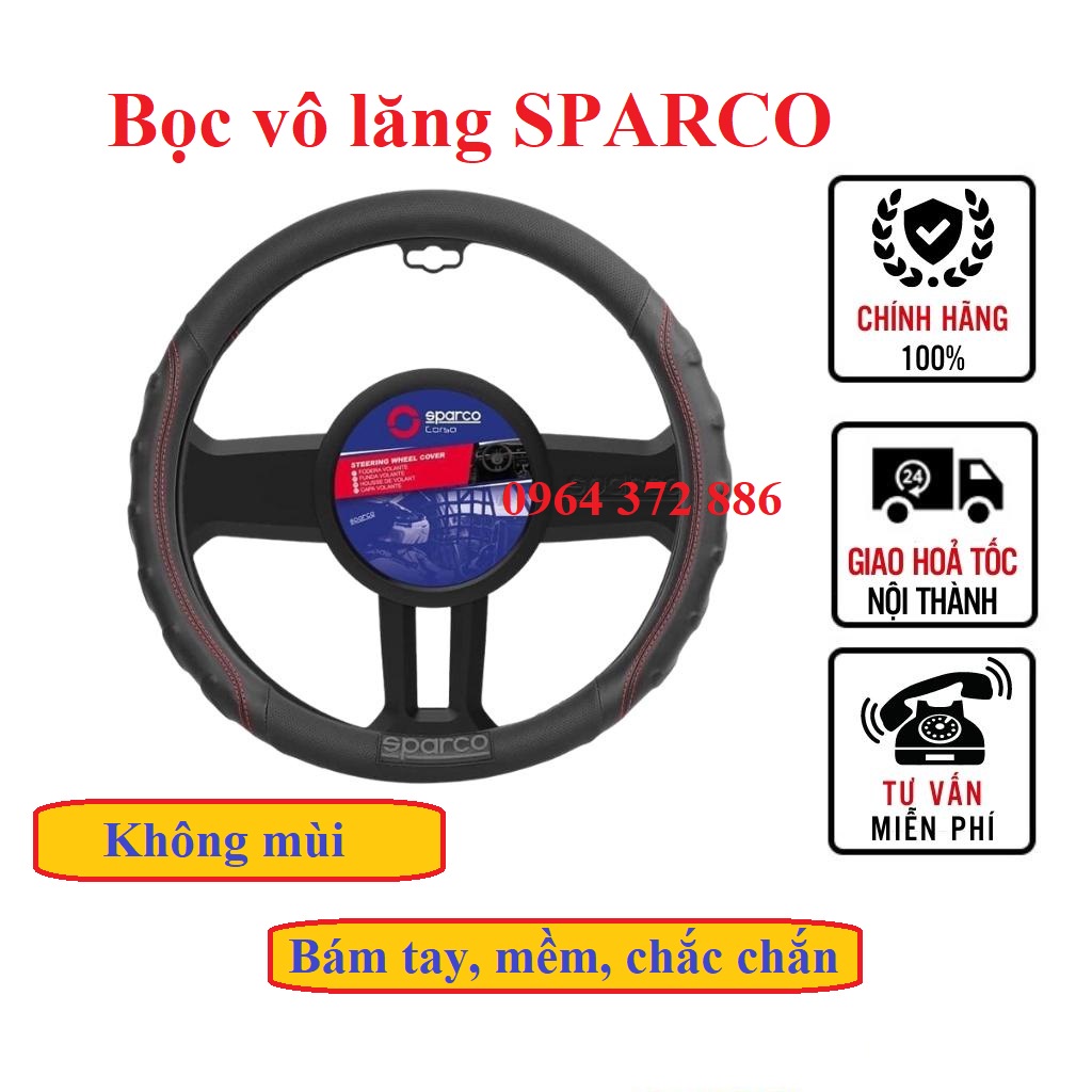 Bọc vô lăng cao cấp Sparco Italia - Hàng Chính Hãng - Loại 1, hàng xịn, cầm đầm tay, bám, mềm, êm tay, không mùi