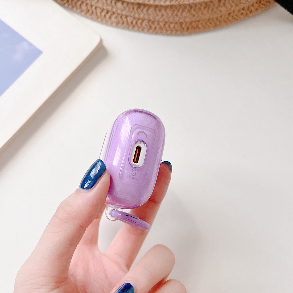 Vỏ Bảo Vệ Hộp Sạc Tai Nghe Không Dây Baseus Bowie E3 TWS Bằng Silicon TPU Mềm Trong Suốt Chống Sốc Chống Rơi Kèm Móc Treo