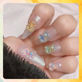 SET GẤU TEDDY THUỶ TINH ĐÍNH MÓNG SIÊU CUTE