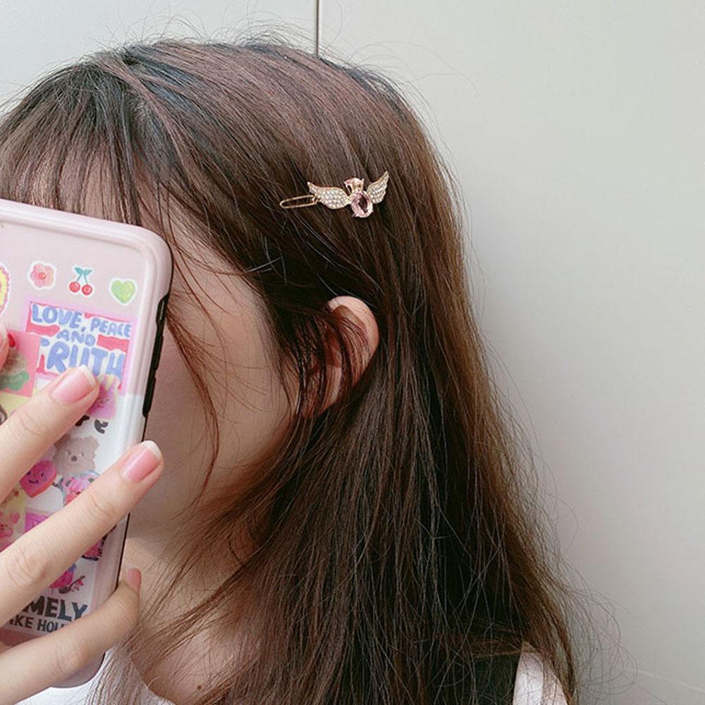 IVORY Kẹp Tóc Đính Đá Hình Đôi Cánh Thiên Thần Dễ Thương