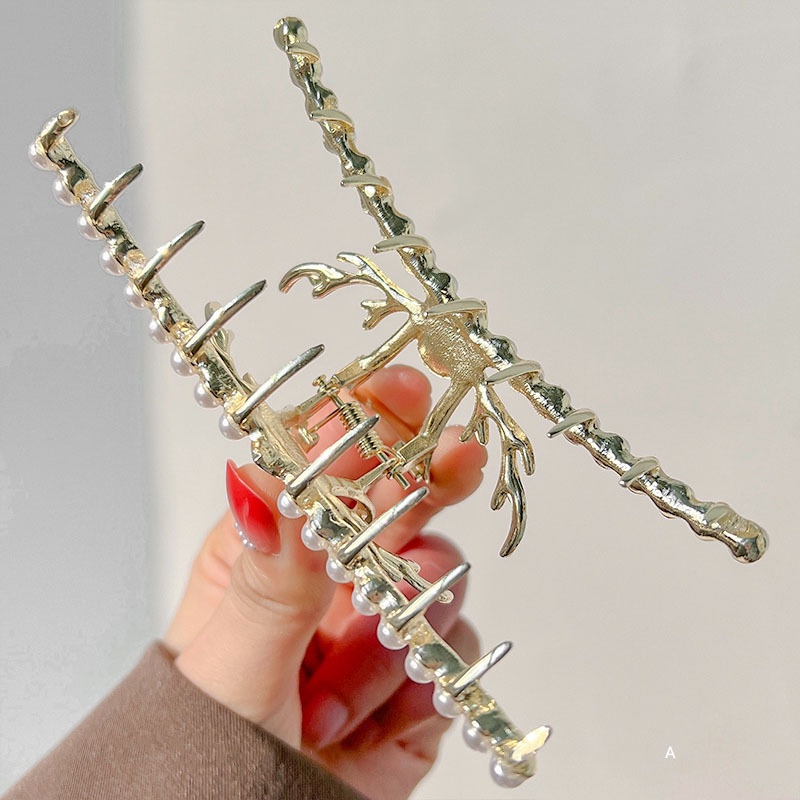 Kẹp Tóc Kim Loại Đính Ngọc Trai Giả Thời Trang Hàn Quốc Dành Cho Nữ