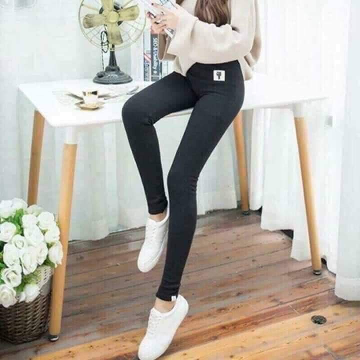 Quần legging nữ Cali co giãn 4 chiều vải dày dặn,lót lông hình mèo  ,quần thun nữ nỉ gen bụng,cạp cao siêu ấm