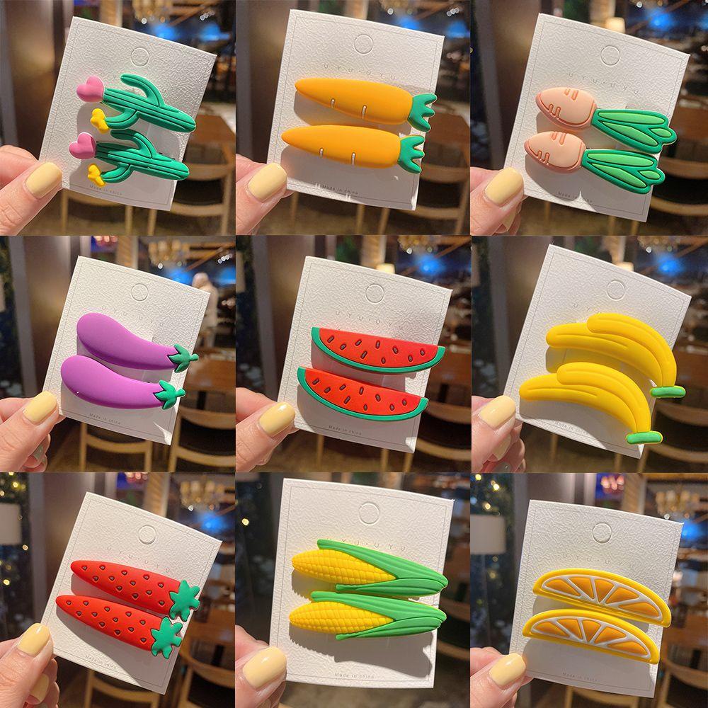 1 Cặp Kẹp Tóc Hình Trái Cây Nhiều Màu Sắc Cho Nữ