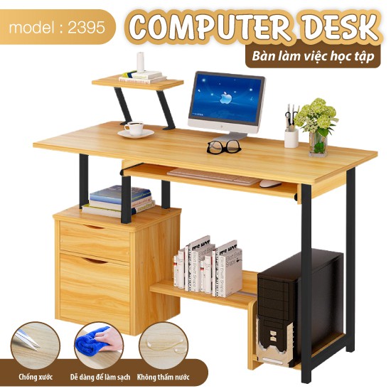 CHAIR19 Desk - Bàn làm việc Mẫu B2395 học tập (hàng tồn kho màu ngẫu nhiên) có  để chân tiện ích (D120xR45xC72c