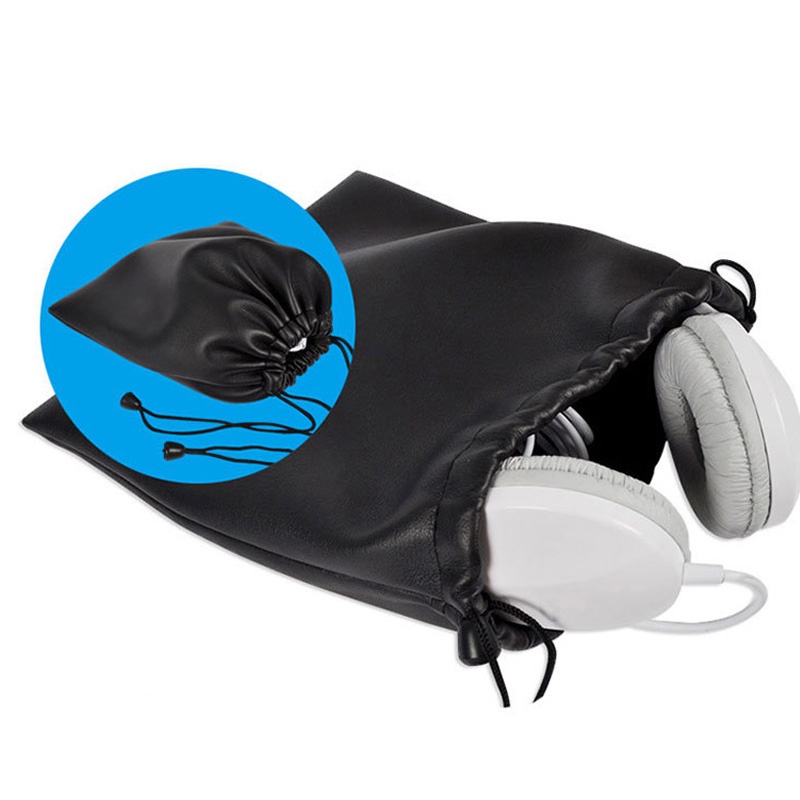 Túi Da PU Mềm Đựng Tai Nghe / Thẻ / Dây Cáp Có Khóa Tiện Dụng