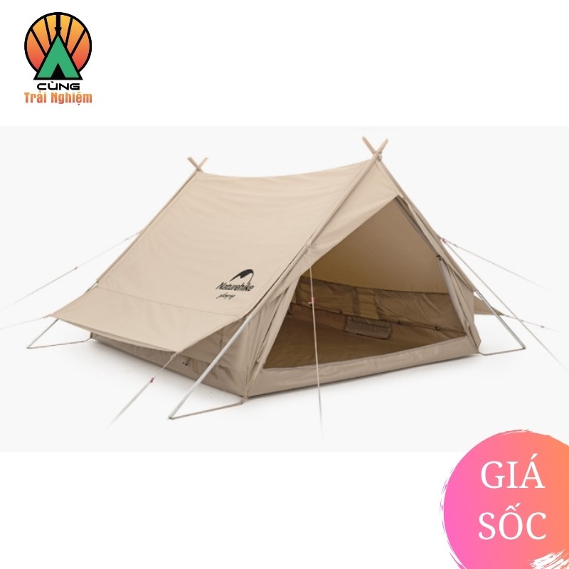 [CHÍNH HÃNG] Lều Dã Ngoại Cắm Trại Cotton Thiết Kế Hình Chữ A Glamping Extend 4.8 NatureHike Chống Nắng NH20ZP011