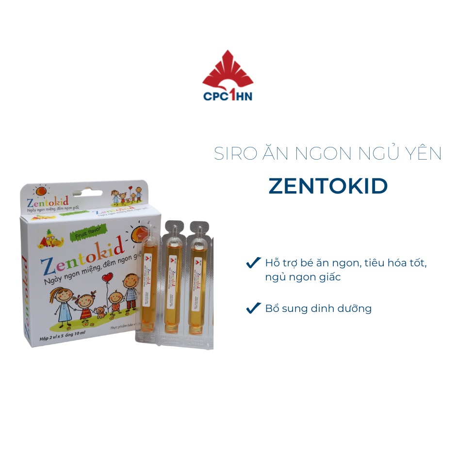Siro cho trẻ biếng ăn, chậm tăng cân CPC1HN ZENTOKID - Hộp 10 ống x 10 ml