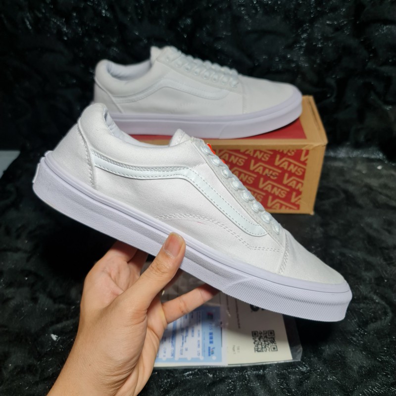 [ Ảnh Thật + Video] Giày Thể Thao Vans Old Skool Trắng || Vans Old Skool Full White | BigBuy360 - bigbuy360.vn