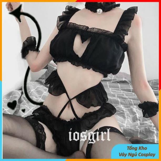 Bộ Đồ Ngủ Nữ Sexy Cosplay Nàng Lolita Siêu Quến Rũ, Đồ Lót Ren Chất Voan Cát Cao Cấp Đủ Phụ Kiện - LoLITA x | BigBuy360 - bigbuy360.vn