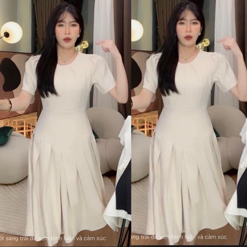 ĐẦM LOAN LÂM MÀU TRẮNG KEM SIÊU XINH NEW TAG SIZE M