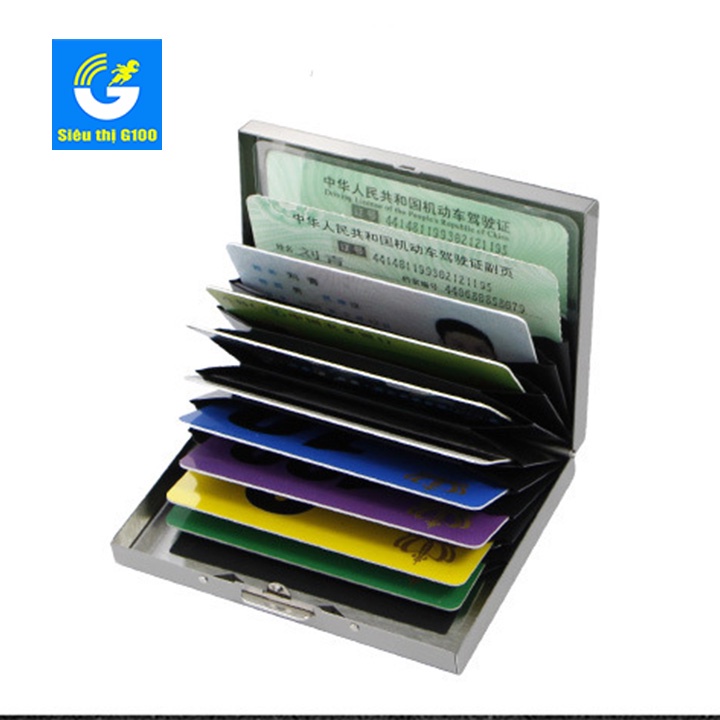 Ví đựng thẻ ATM inox 10 ngăn cao cấp