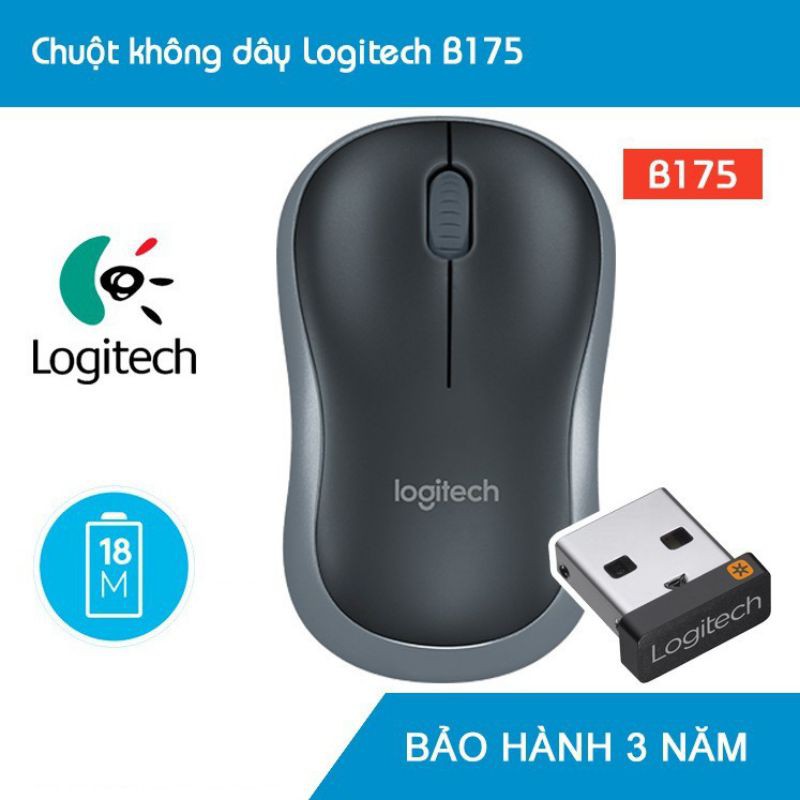 Chuột Không Dây Logitech B175 - Hàng Chính Hãng Bảo Hành 3 Năm