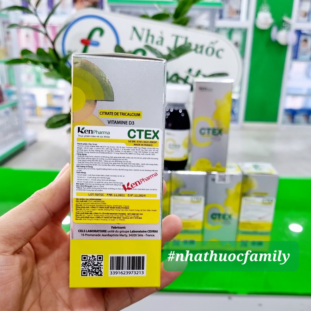 CTEX 125ml - Siro bổ sung Canxi hữu cơ, Magie cho Trẻ em & Người lớn .