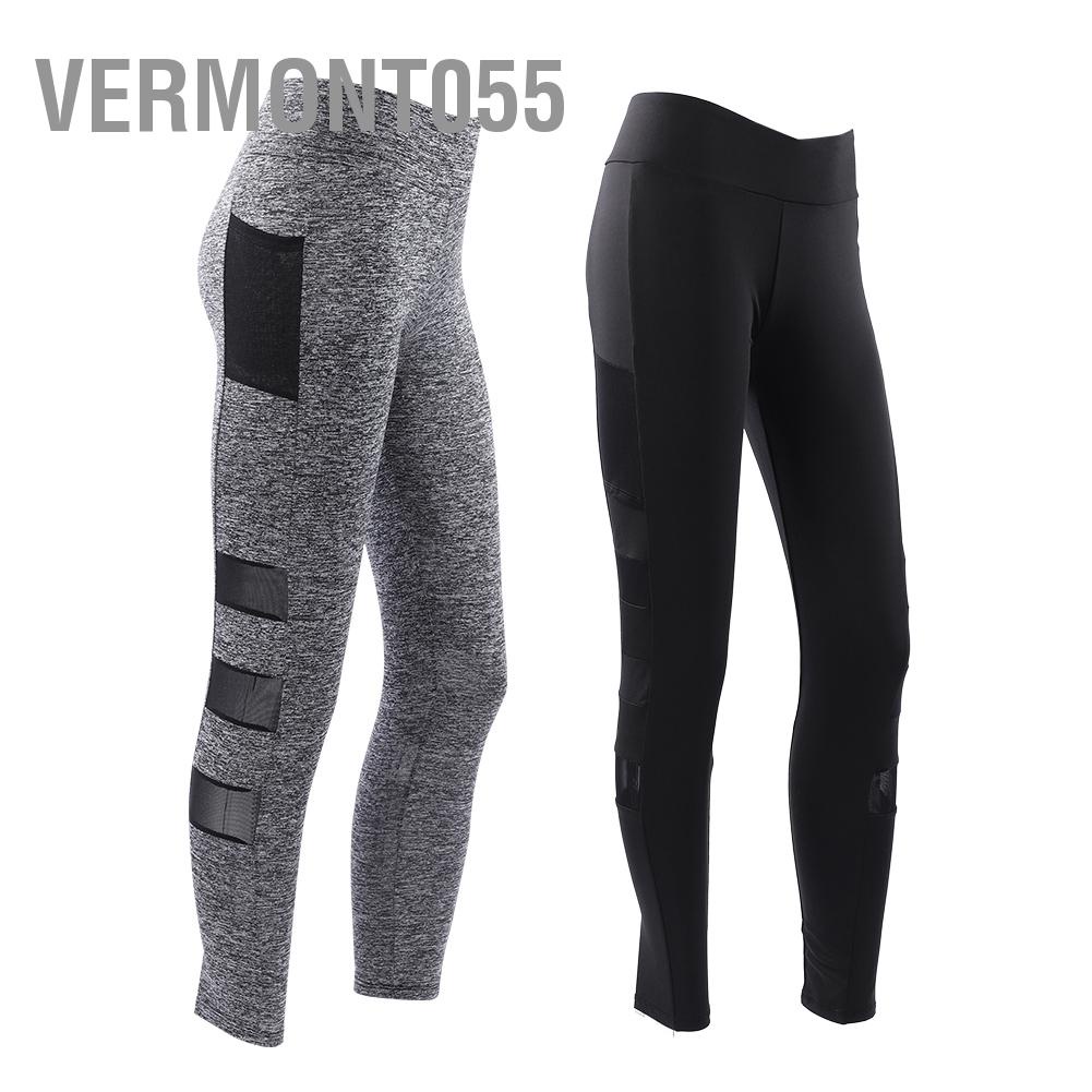 Vermont055 Women Breathable Exercise Fitness Yoga Leggings Stretchy Workout Gym Long Pants