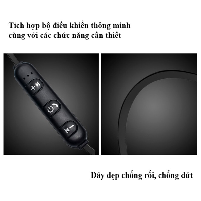 Tai nghe bluetooth 2 bên S8 có dây choàng cổ 2 đầu hít nam châm